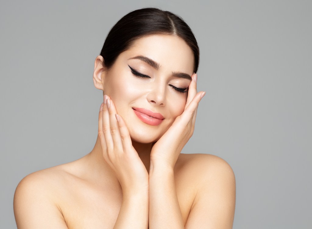 Beauty portrait with softly defined brows and lips